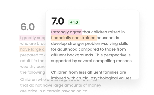 Writing polish comparison showing improvement from 6.0 to 7.0